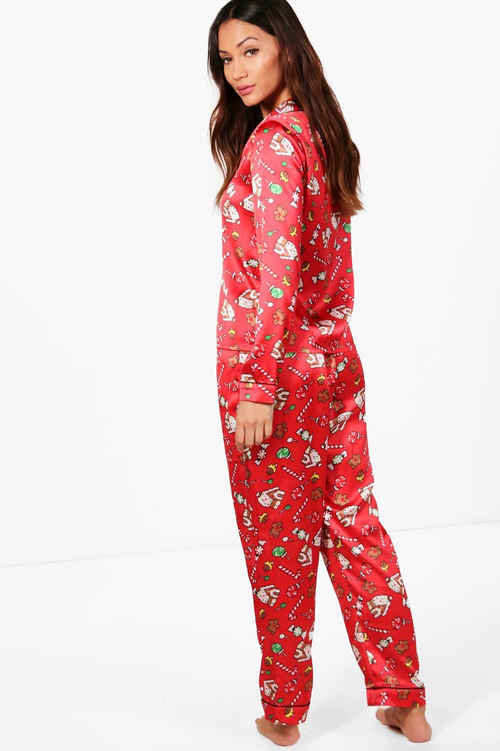 satin christmas pajamas