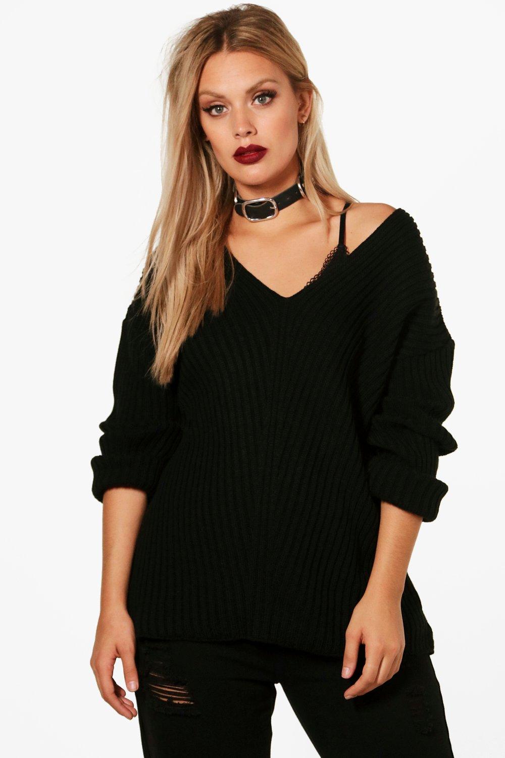 boohoo plus sweaters