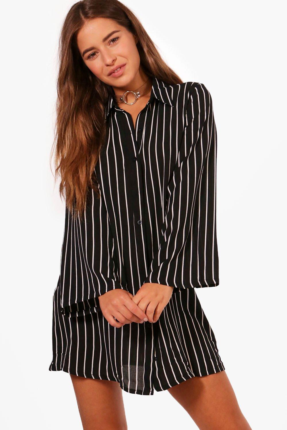 bell sleeve dress boohoo