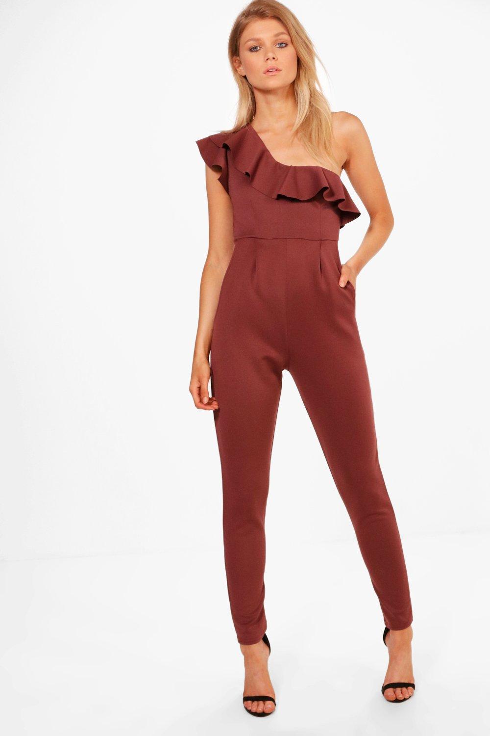 petite one shoulder jumpsuit