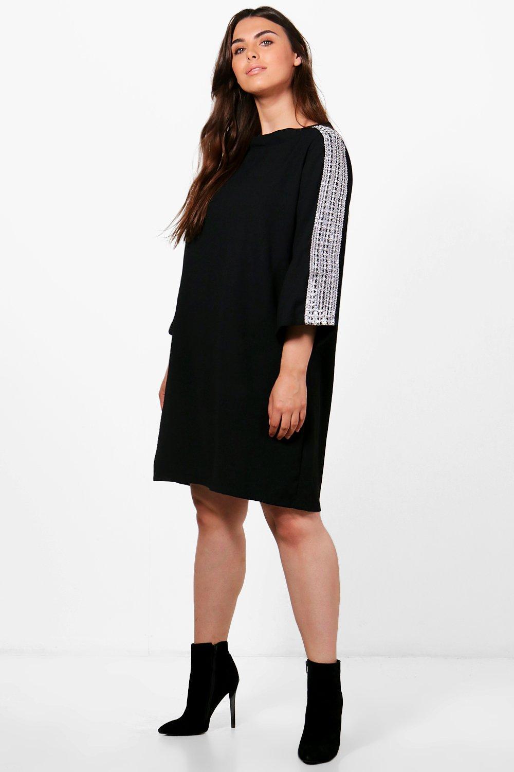 boohoo embellished shift dress