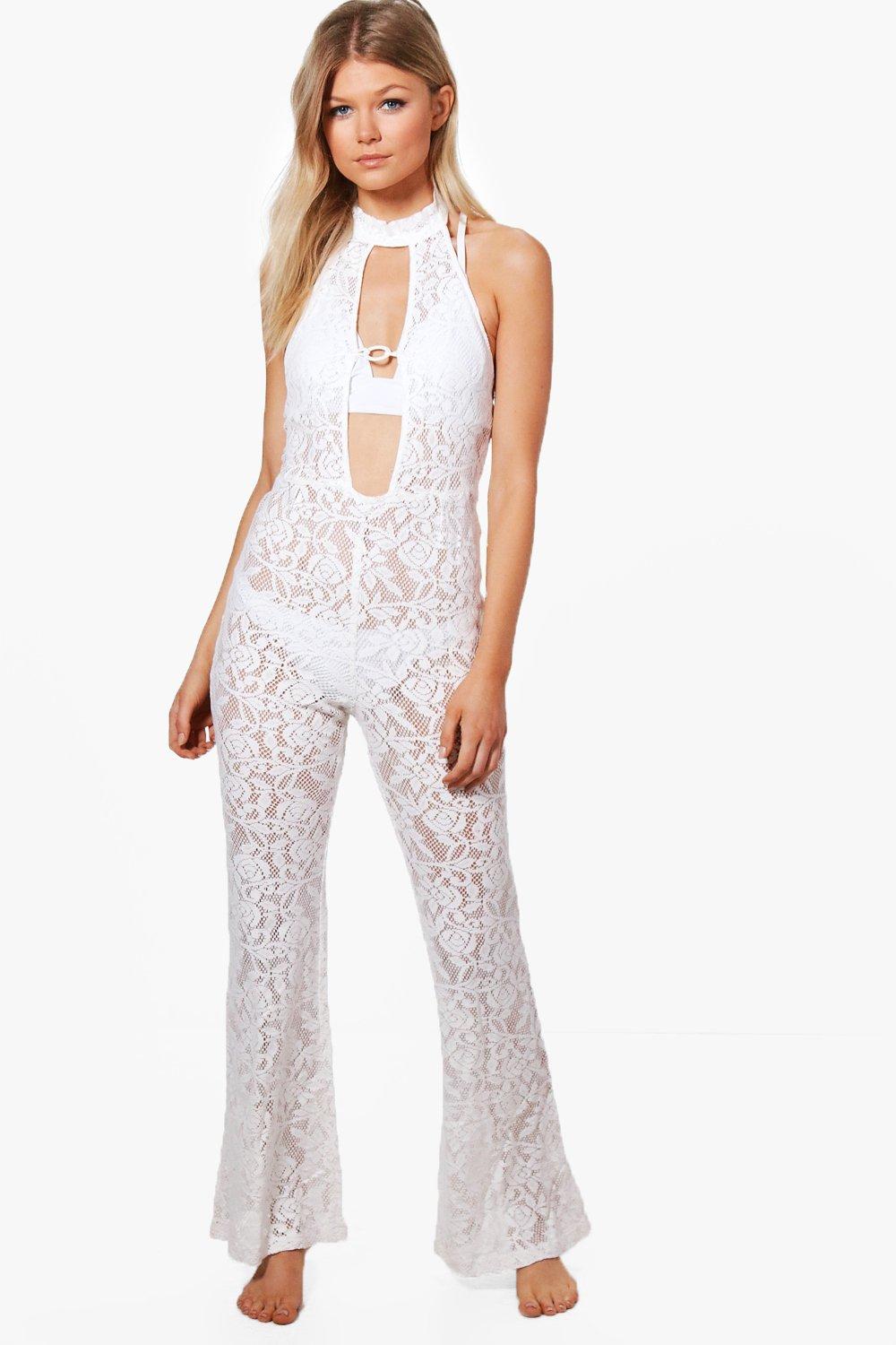 boohoo lace jumpsuit