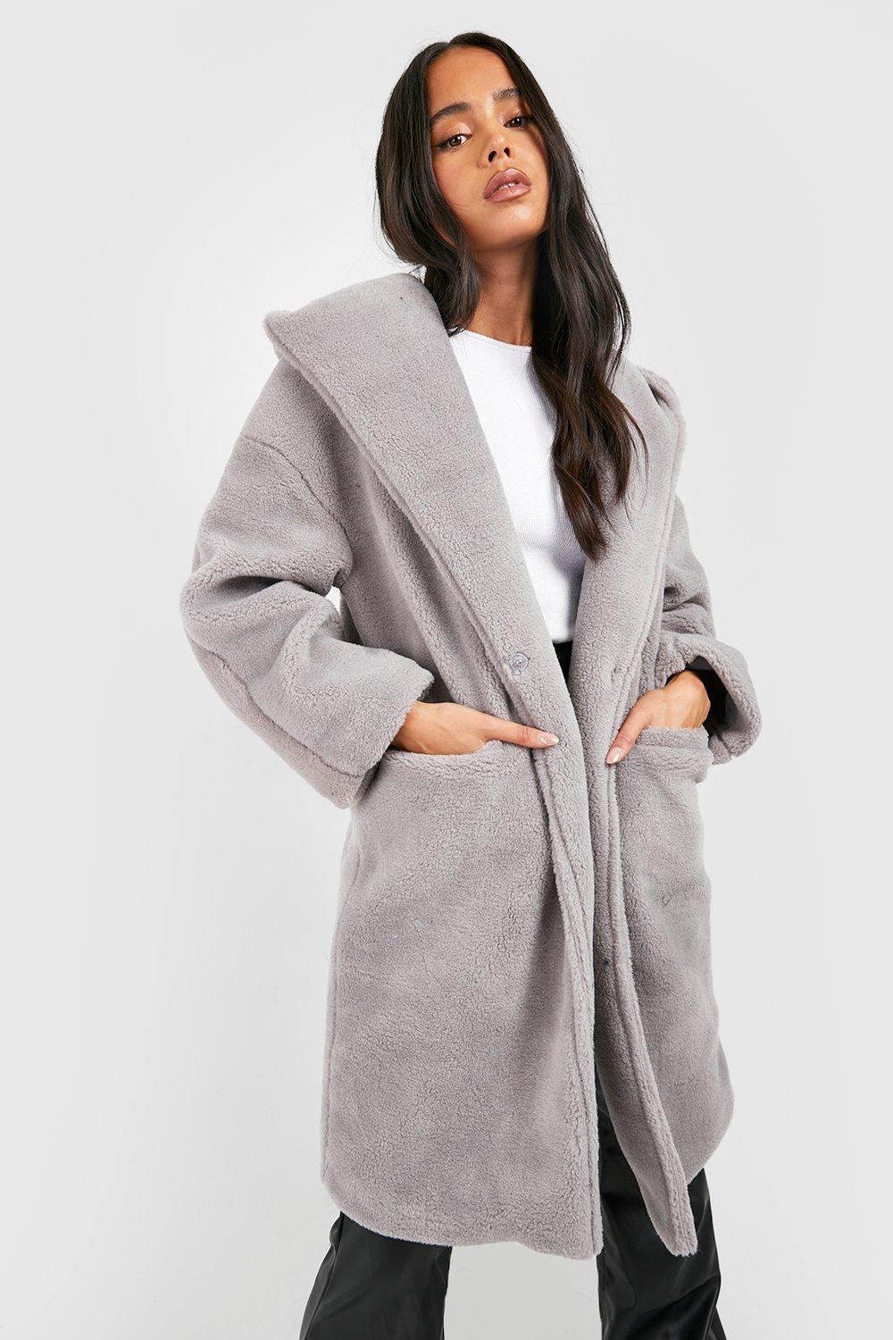teddy coat hoodie