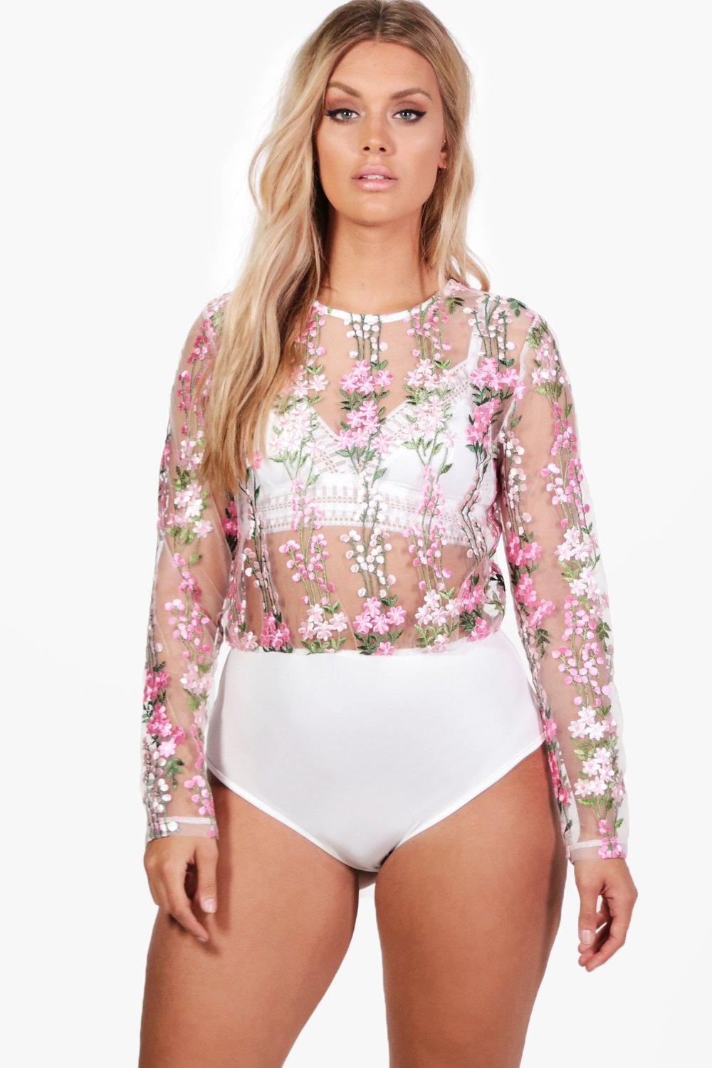 embroidered bodysuit