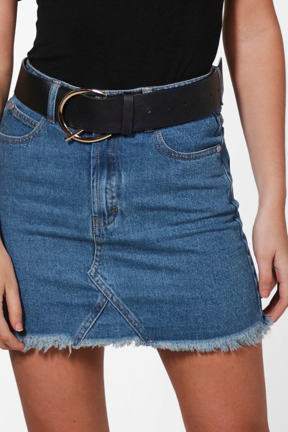 

Мини-юбка из денима с необработанными краями Petite, Blue