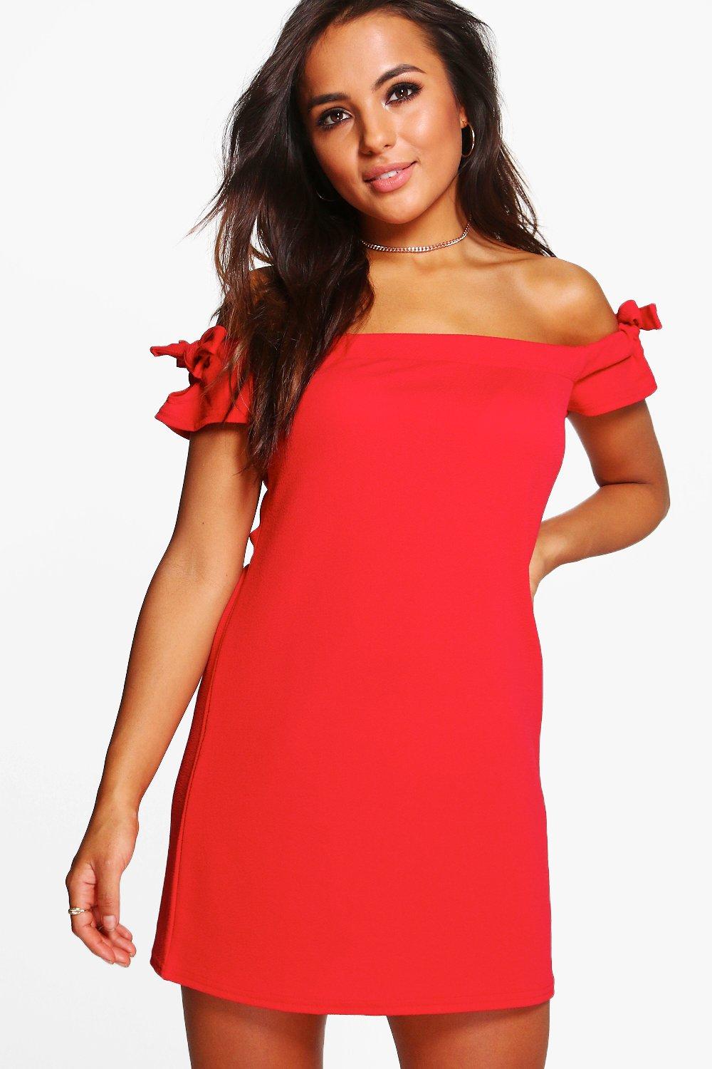 tie sleeve shift dress