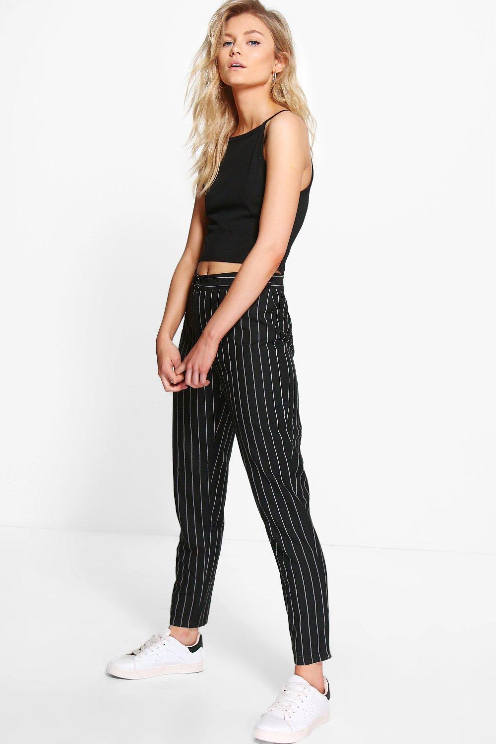 boohoo stripe trousers