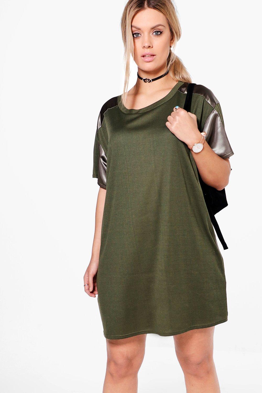 boohoo satin shirt dress