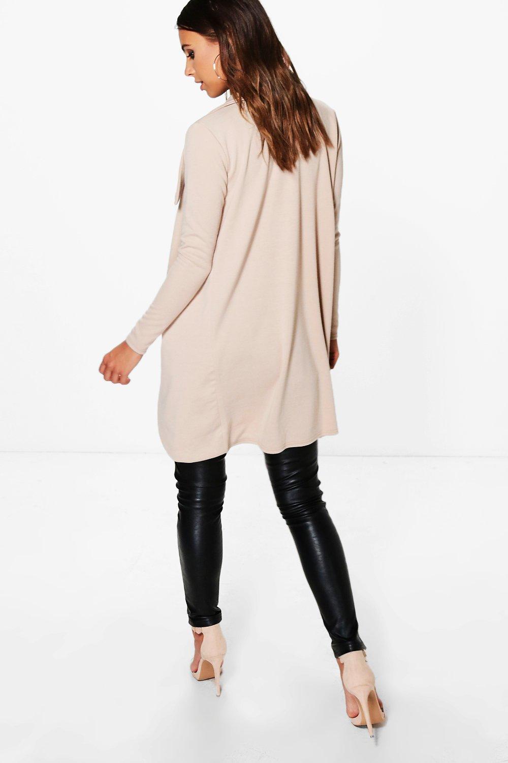 

Жакет Duster из трикотажа понте с запахом спереди Petite, Черный