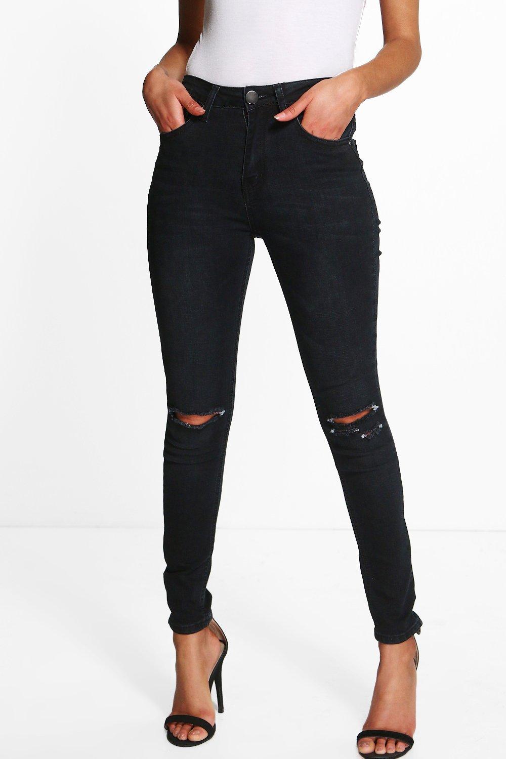 petite black high waisted skinny jeans