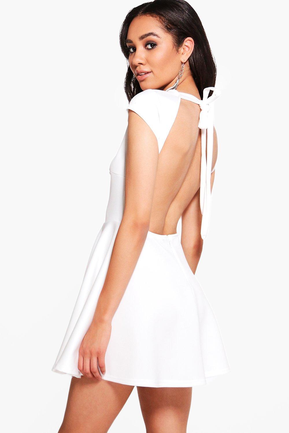 backless skater dress