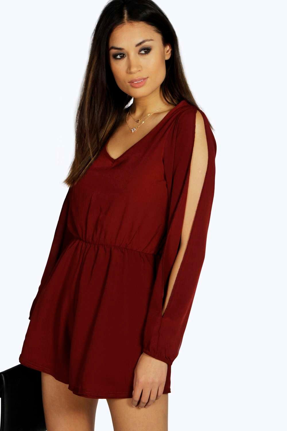 split sleeve playsuit