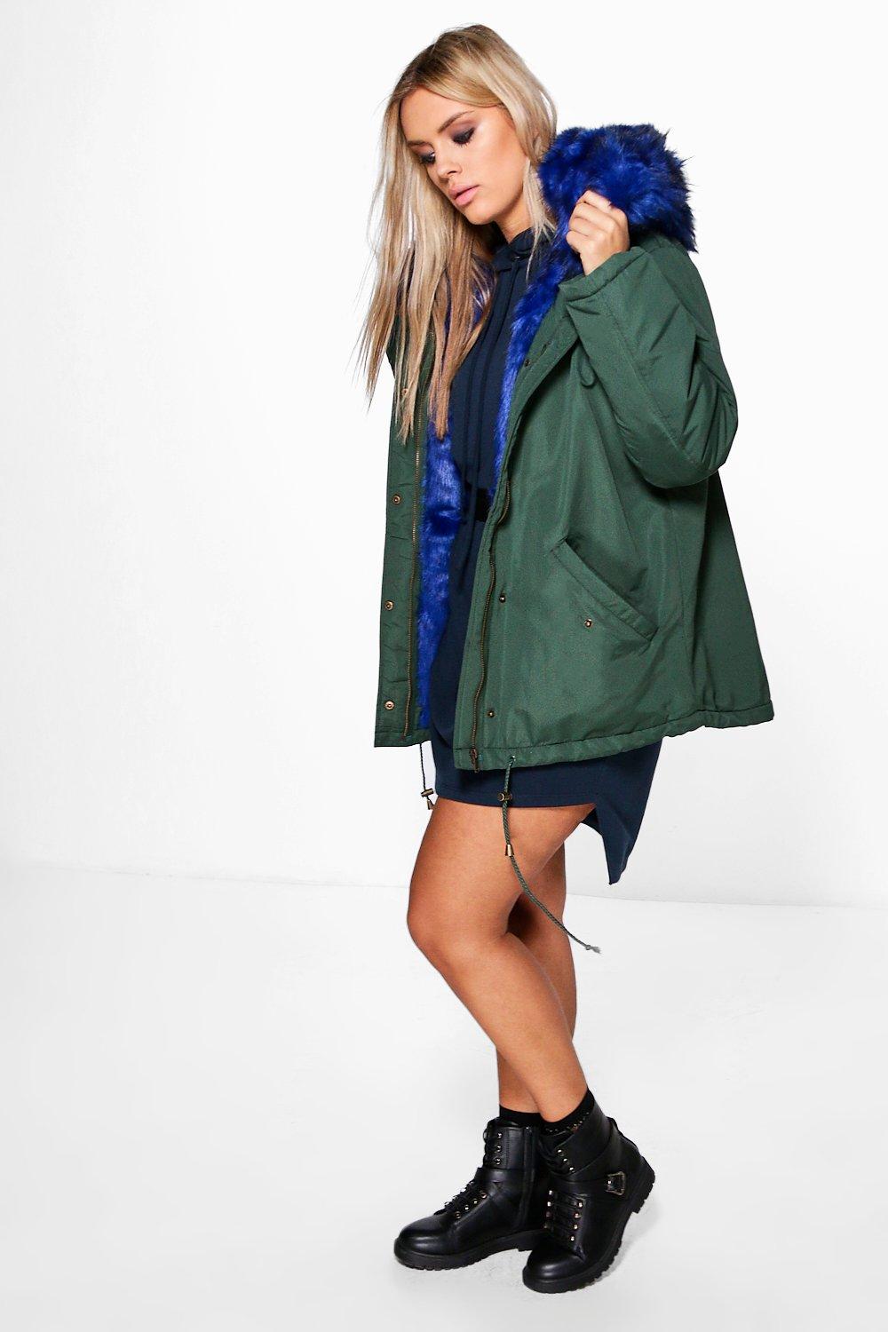 faux fur parka coat