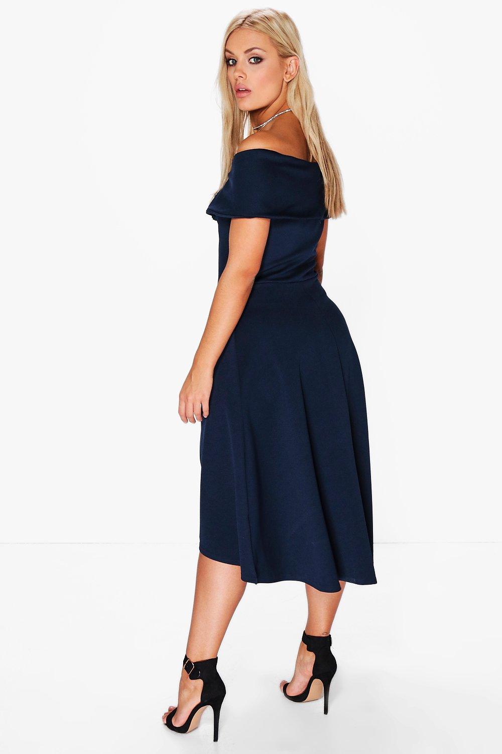 boohoo double layer midi dress