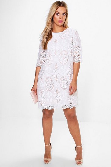 White Lace Dress with Sleeves