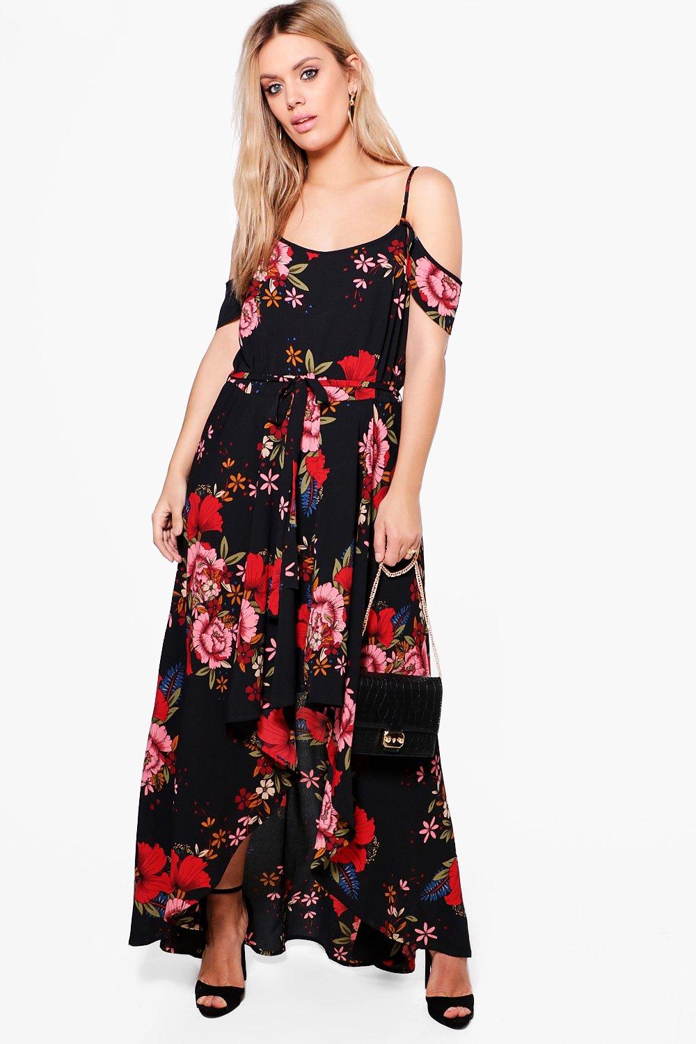 open shoulder long dress