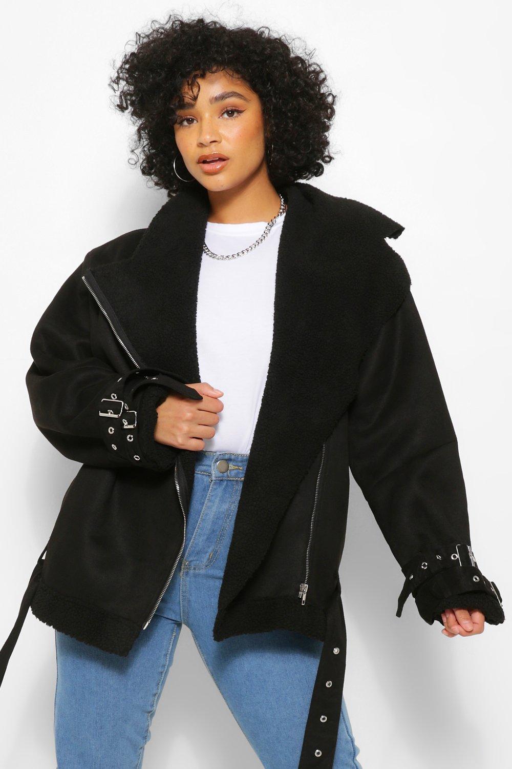 black aviator jacket plus size