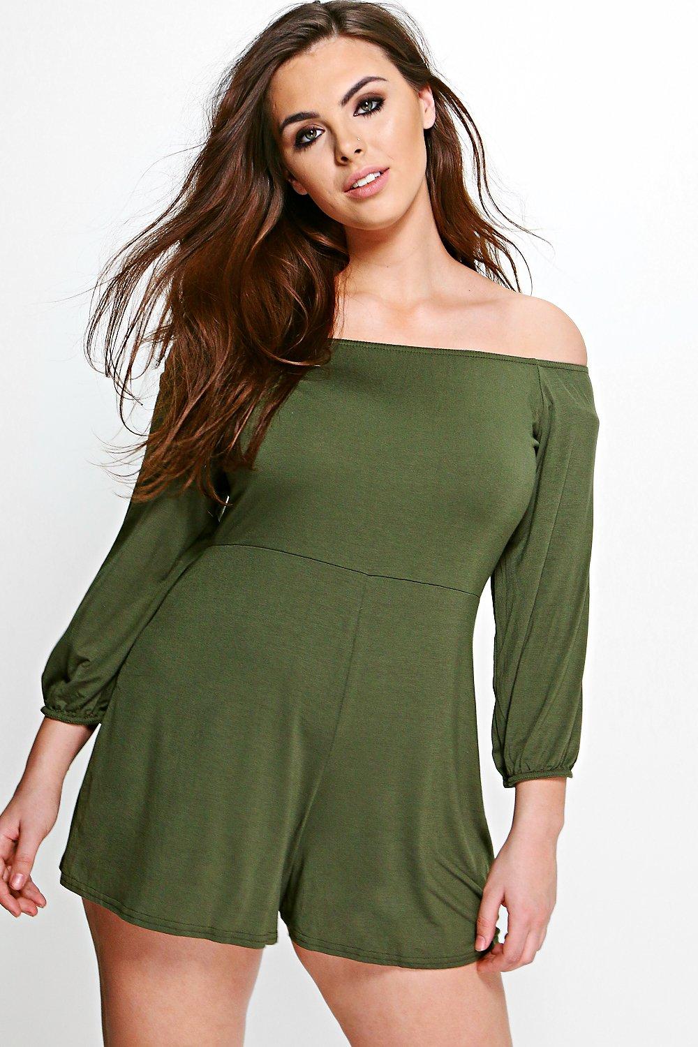 boohoo green playsuit