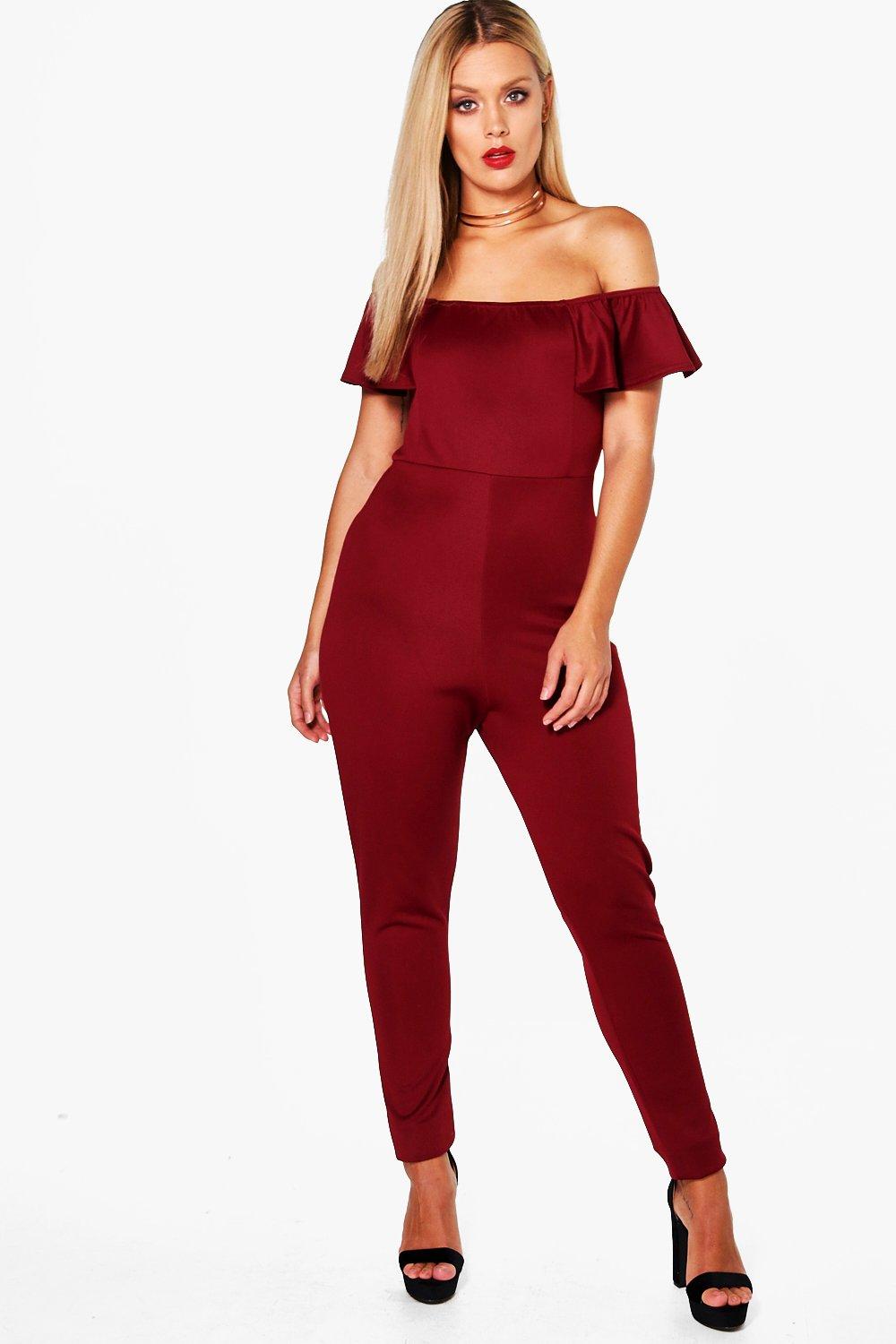 boohoo ruffle jumpsuit