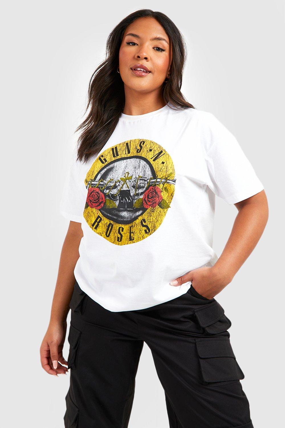 

«Плюс сайз» Футболка Guns N Roses Slogan, White