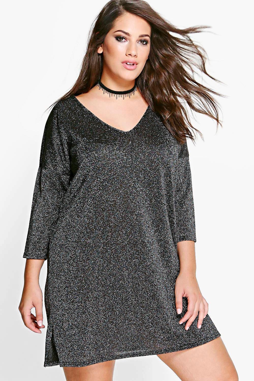 black glitter jumper dress