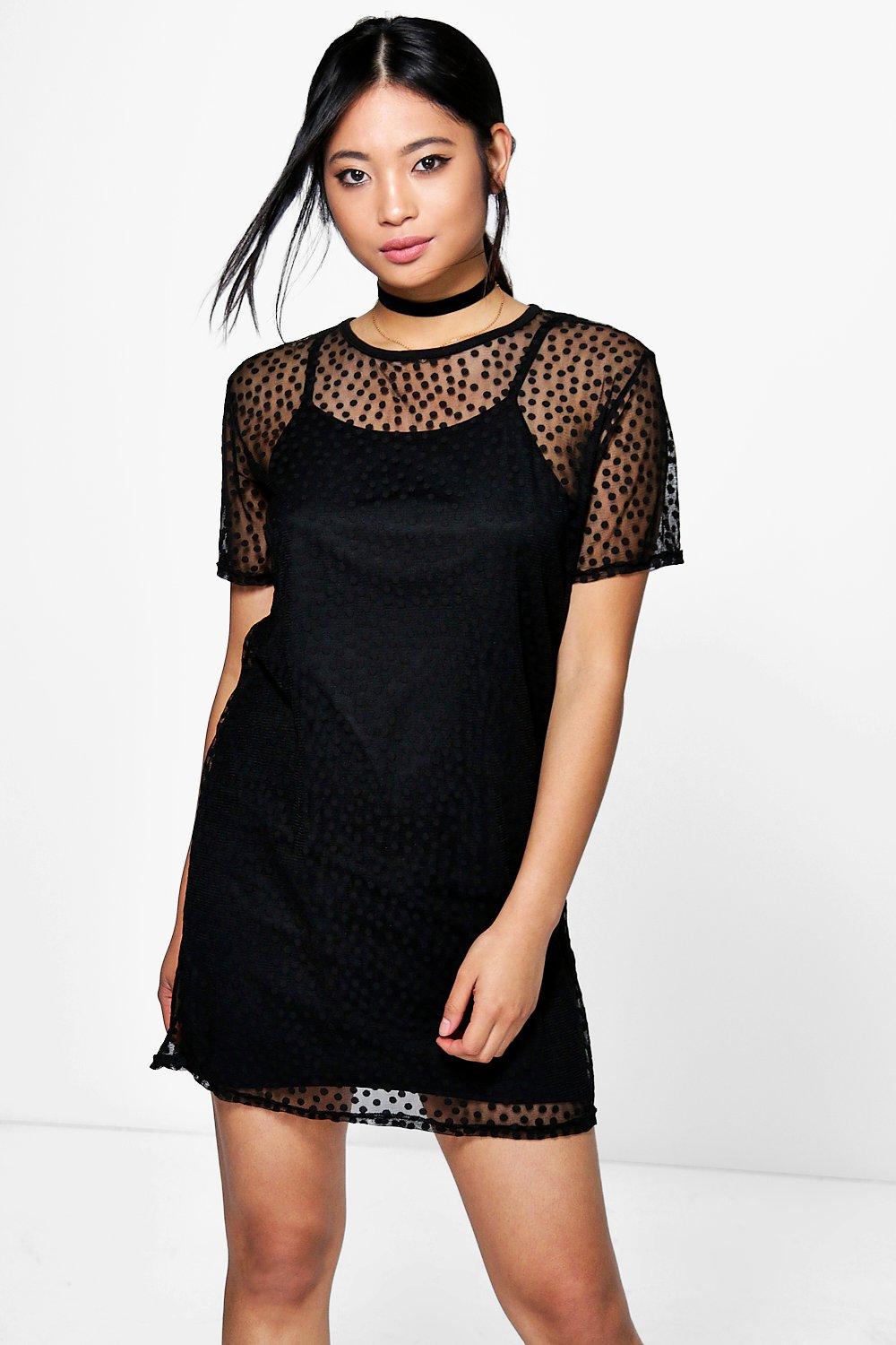 petite mesh dress