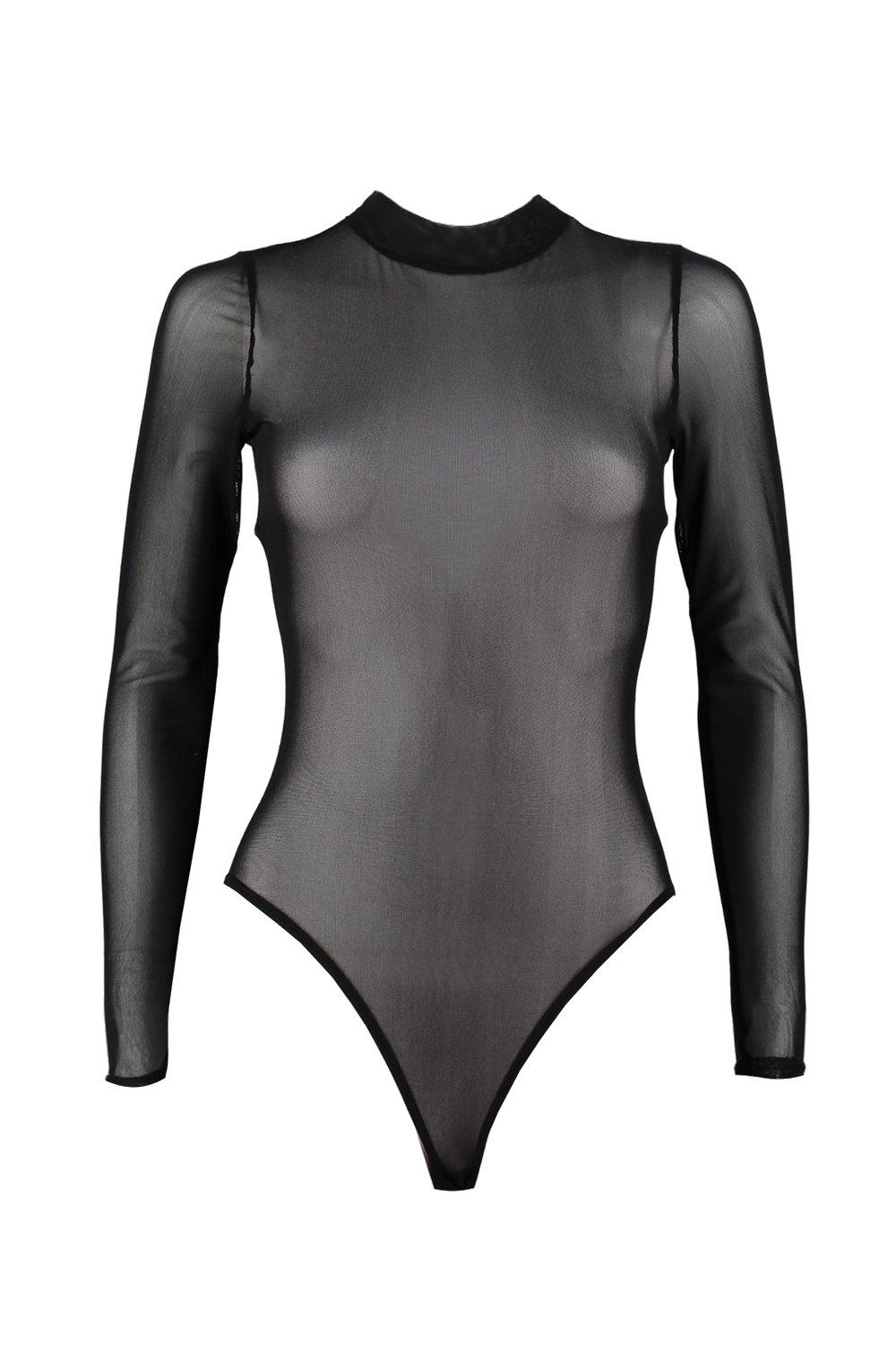 high neck mesh bodysuit