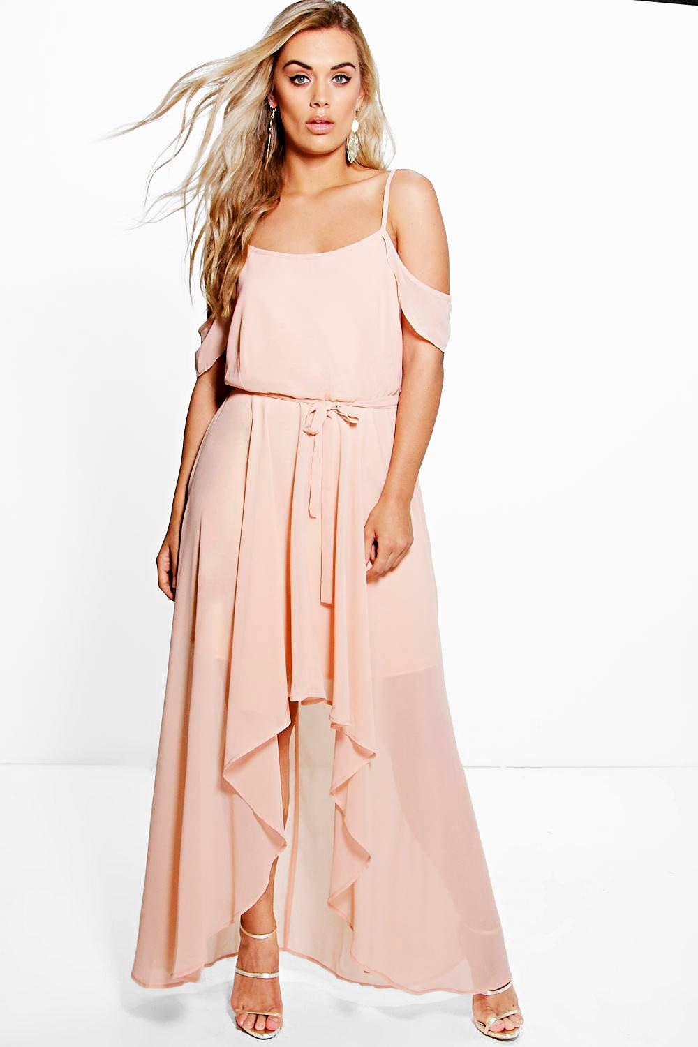 boohoo blush dress