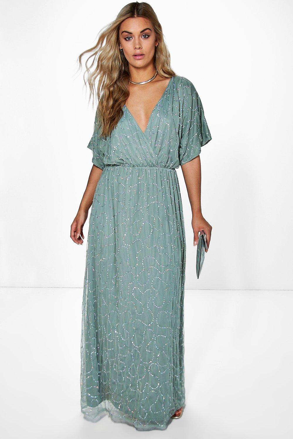 boohoo blue sequin dress