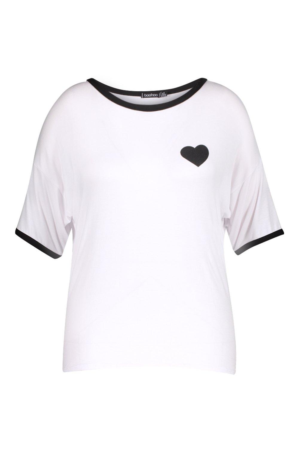 

«Плюс сайз» Футболка Tipped With Heart, White
