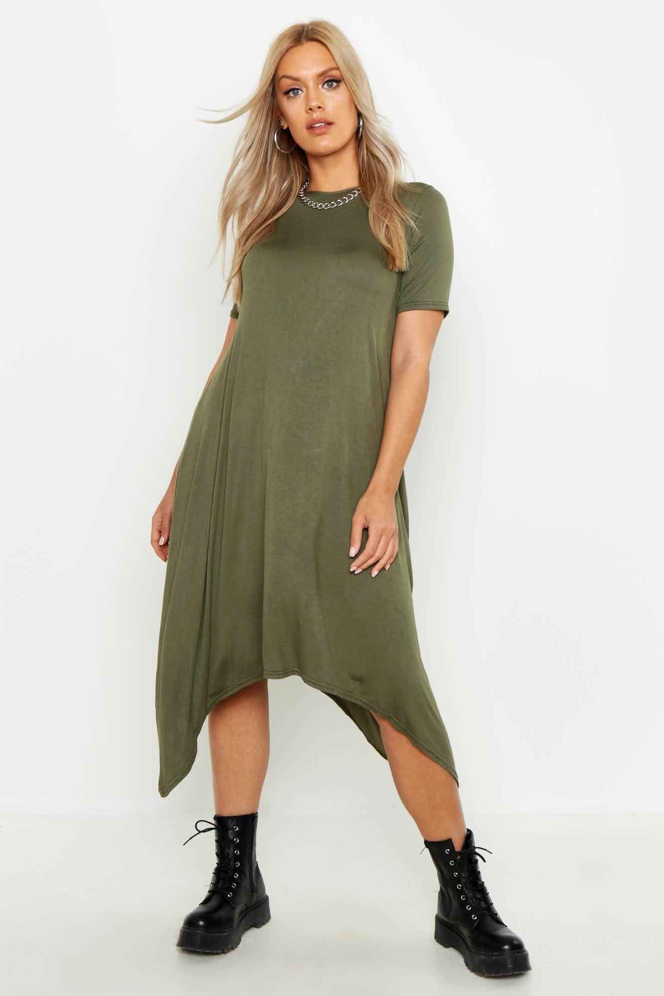 Plus Hanky Hem Swing Dress Boohoo