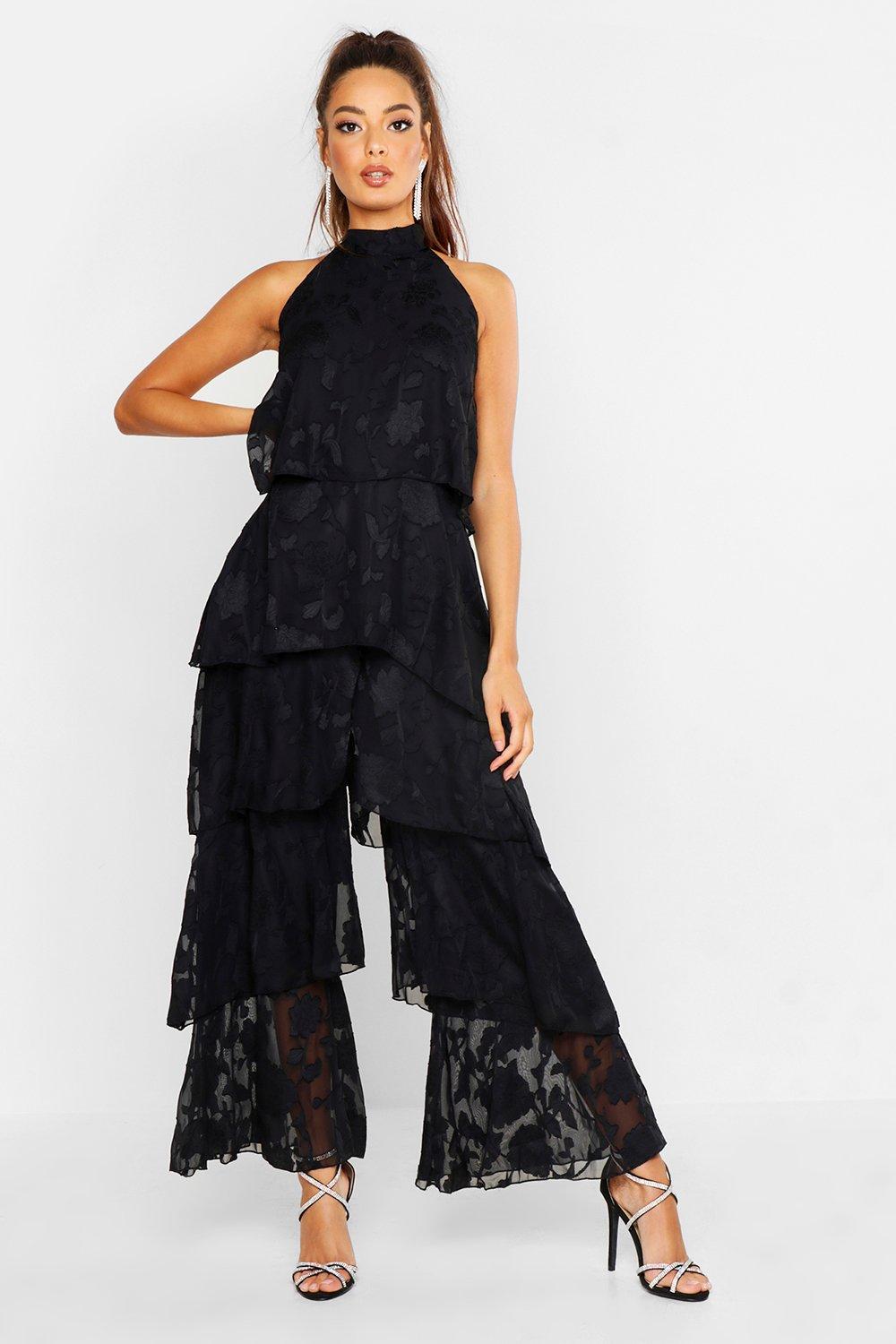 black layered jumpsuit