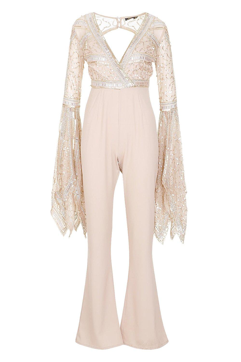 embellished wide leg jumpsuit