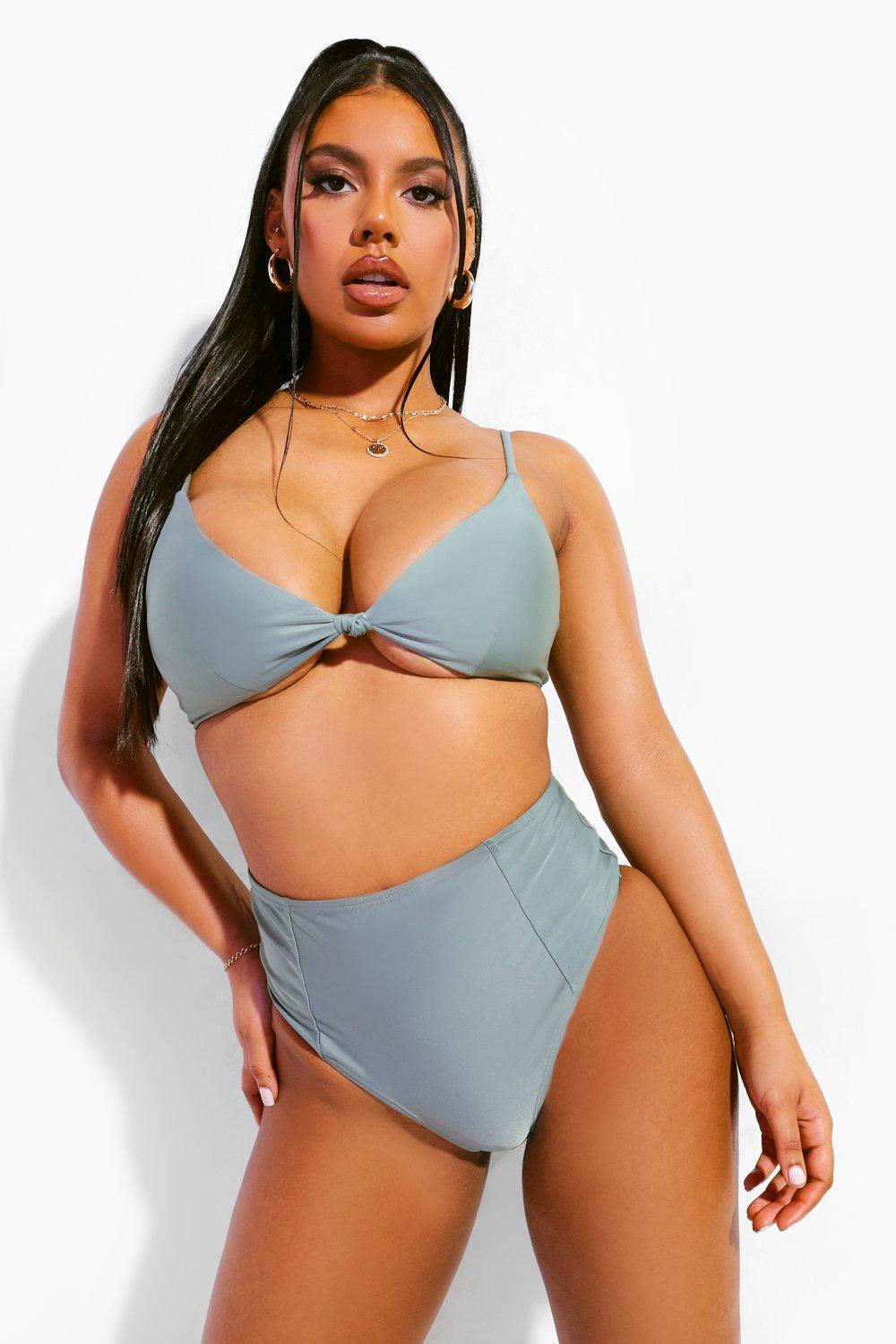 Womens Essentials High Waist Bikini Brief - Green - 6, Green