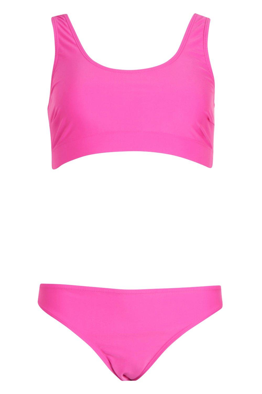 

Базовое укороченное бикини, Hot pink