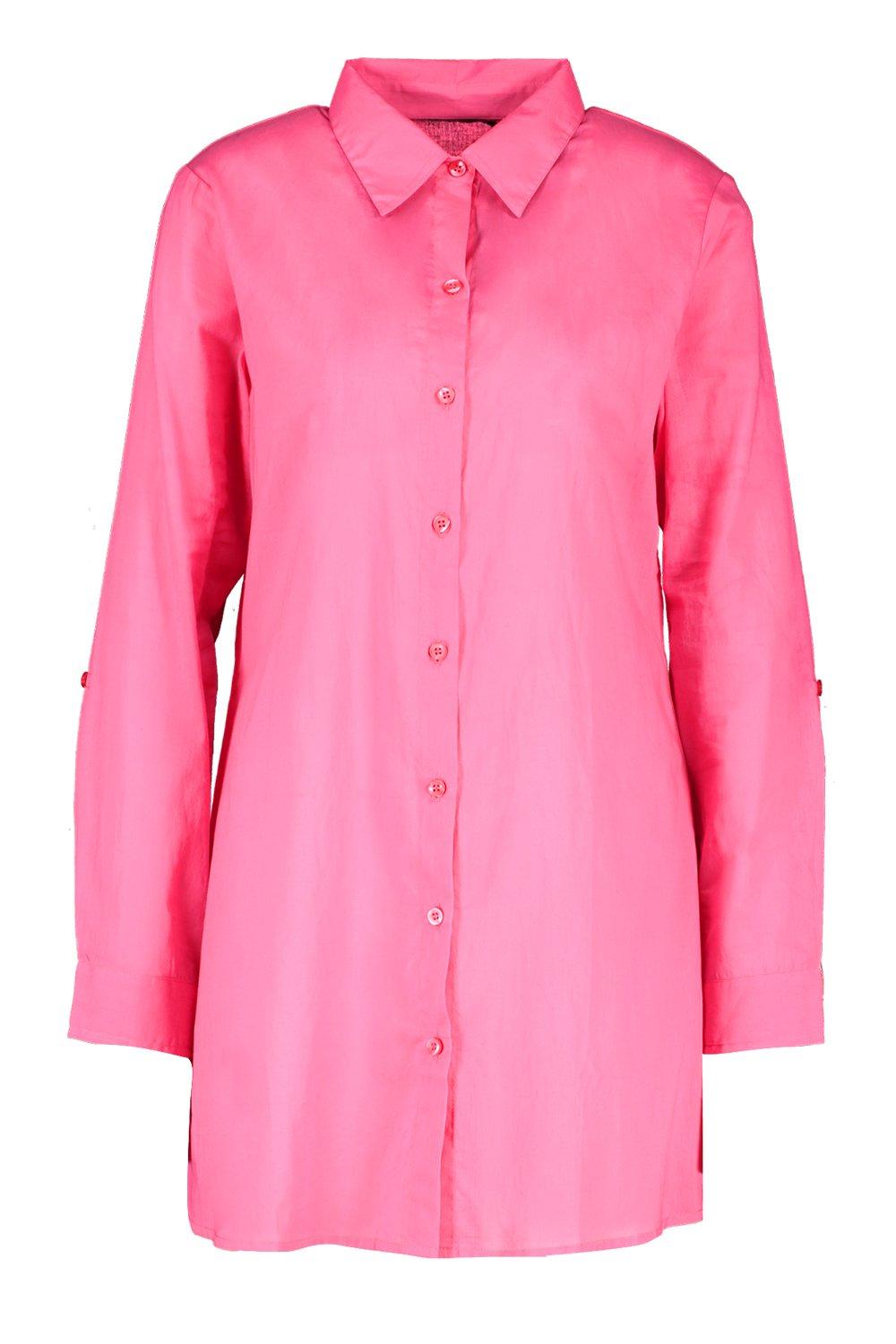 

Пляжная рубашка оверсайз из хлопка, Pink