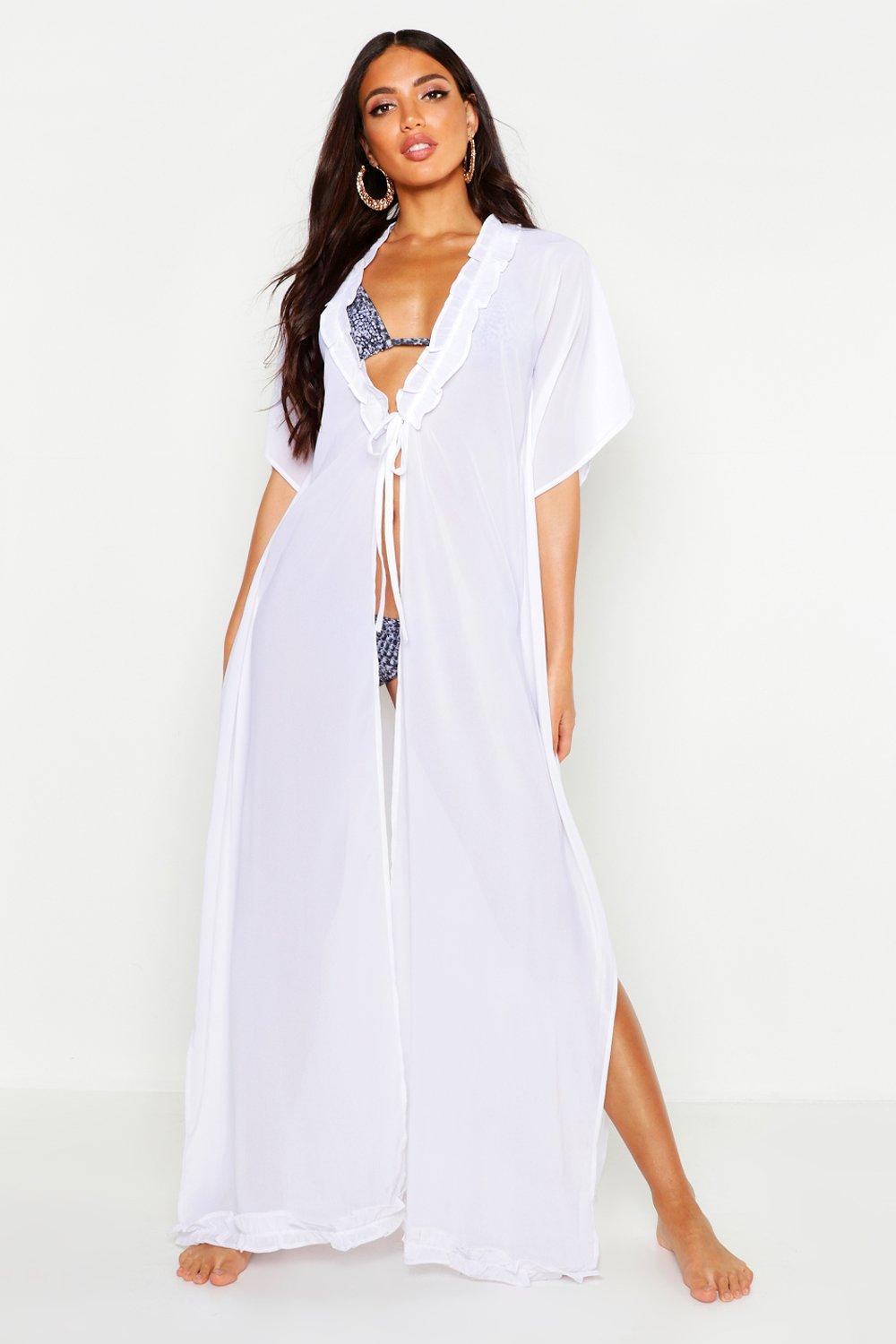 Ruffle Maxi Beach Kaftan