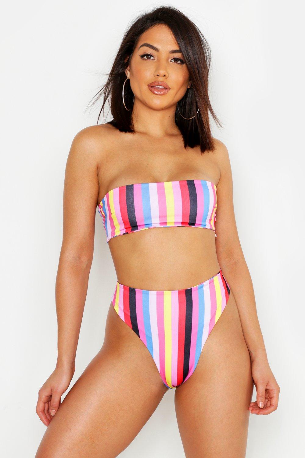 rainbow stripe bikini
