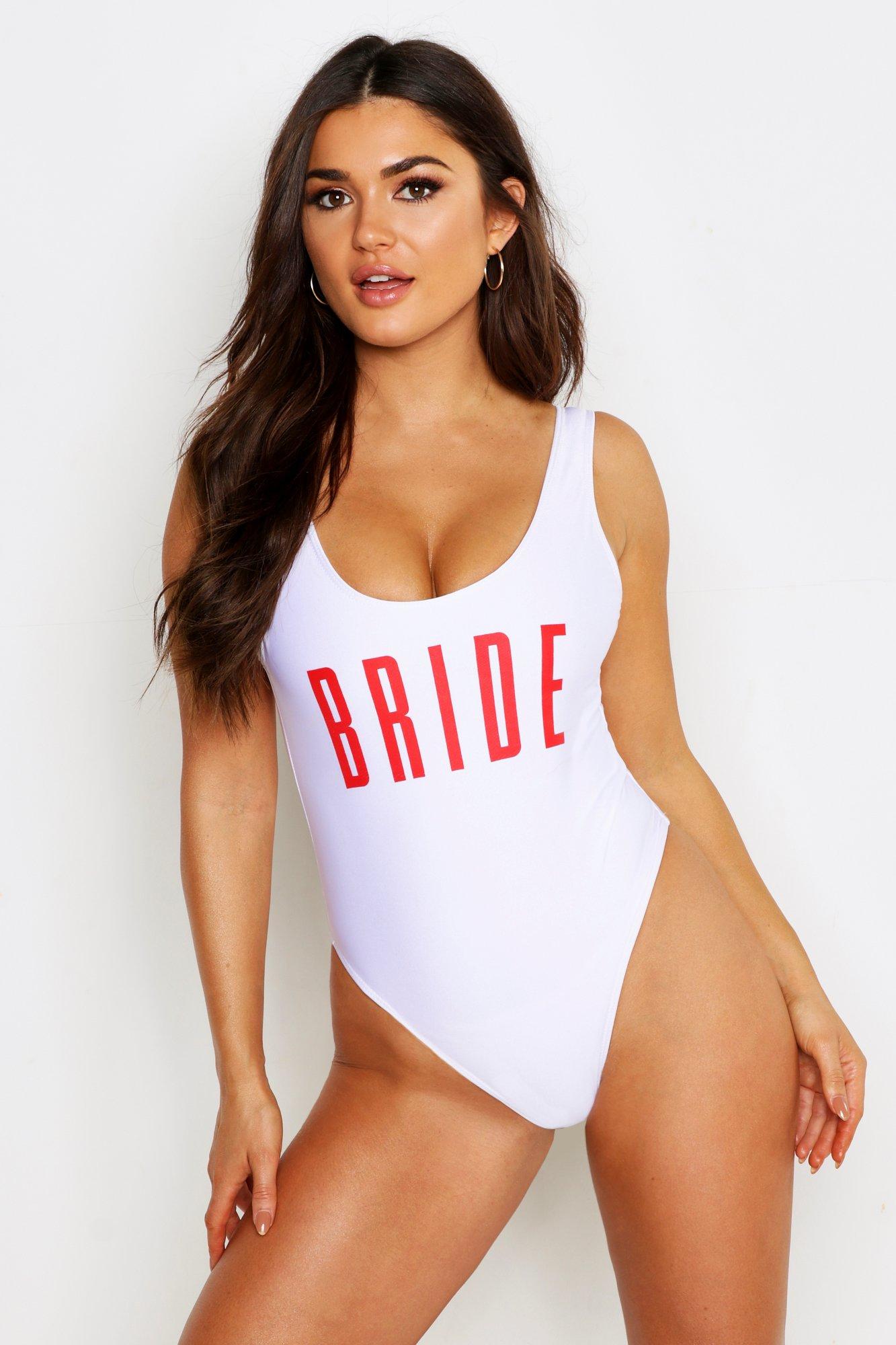 white bride to be swimsuit