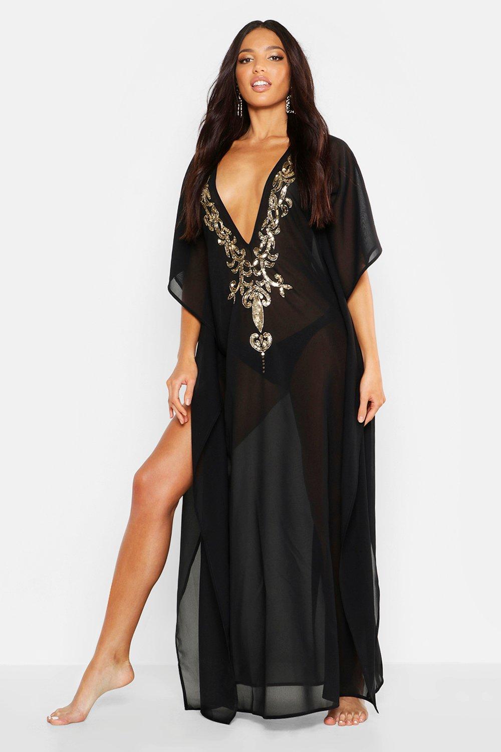 Embellished Maxi Beach Kaftan Boohoo