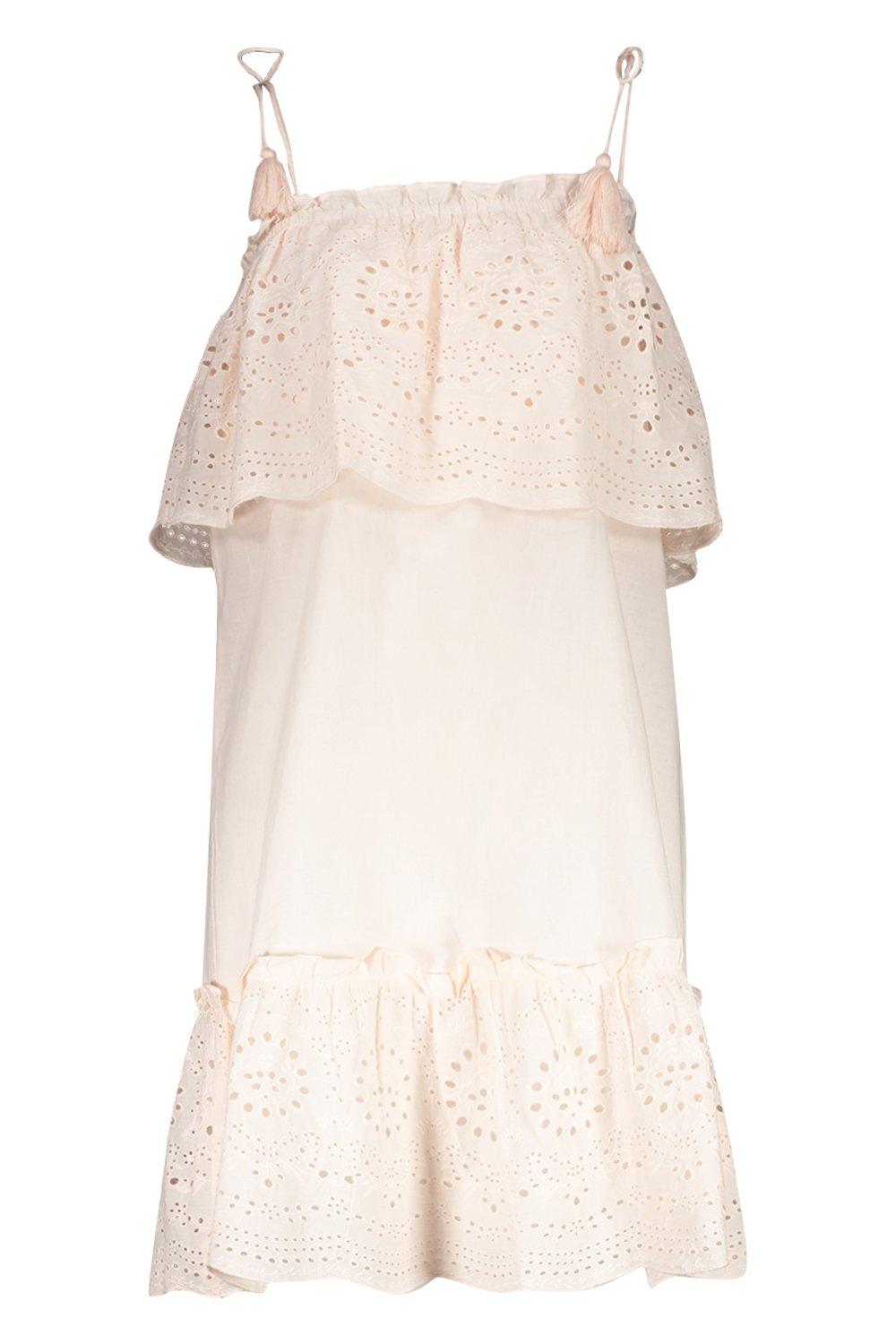 Robe De Plage En Coton Schiffily Boohoo