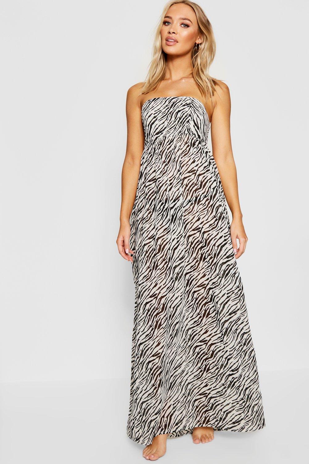 

Длинное пляжное платье Zebra, Черный