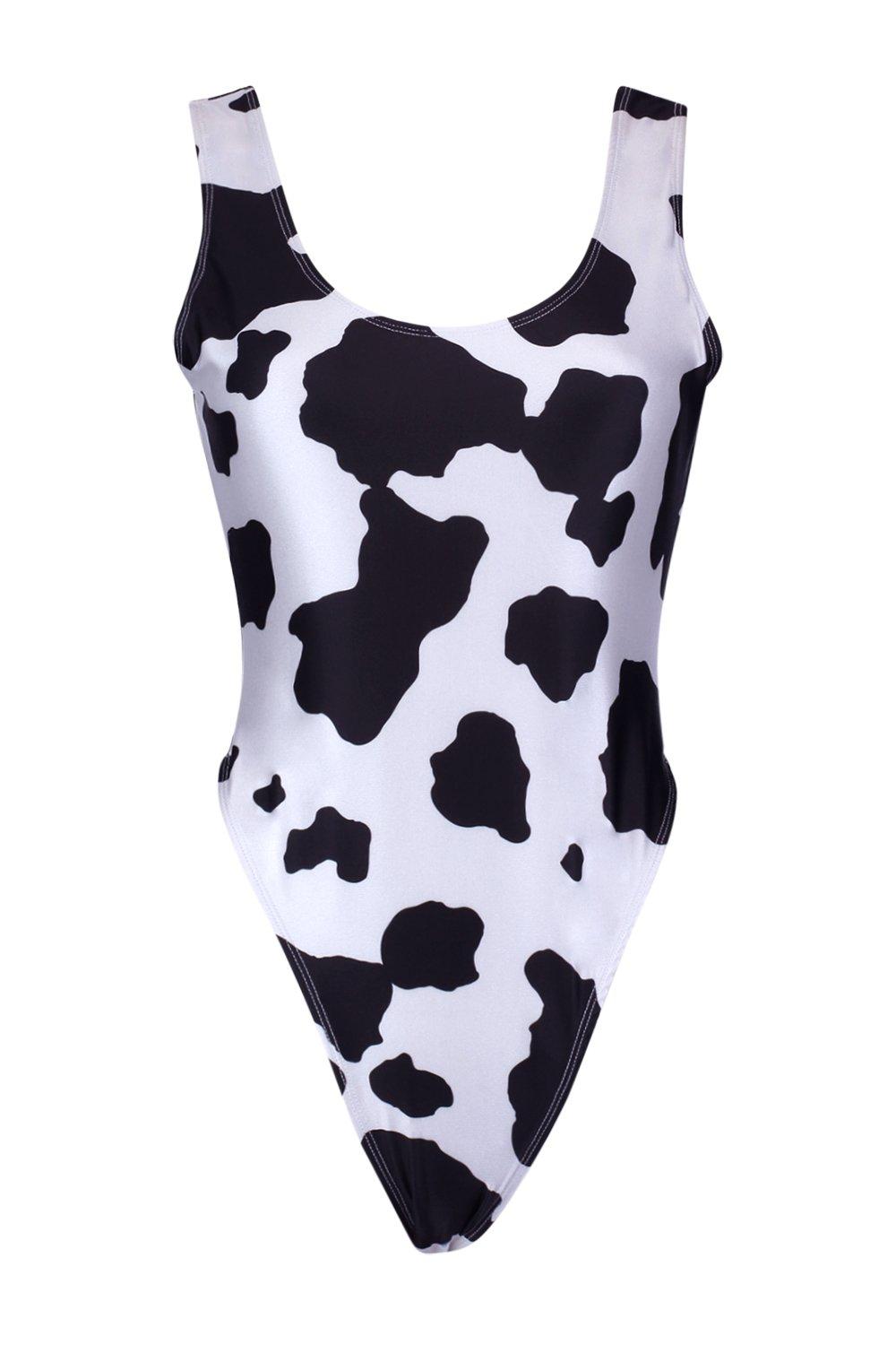 cow print bathing suit