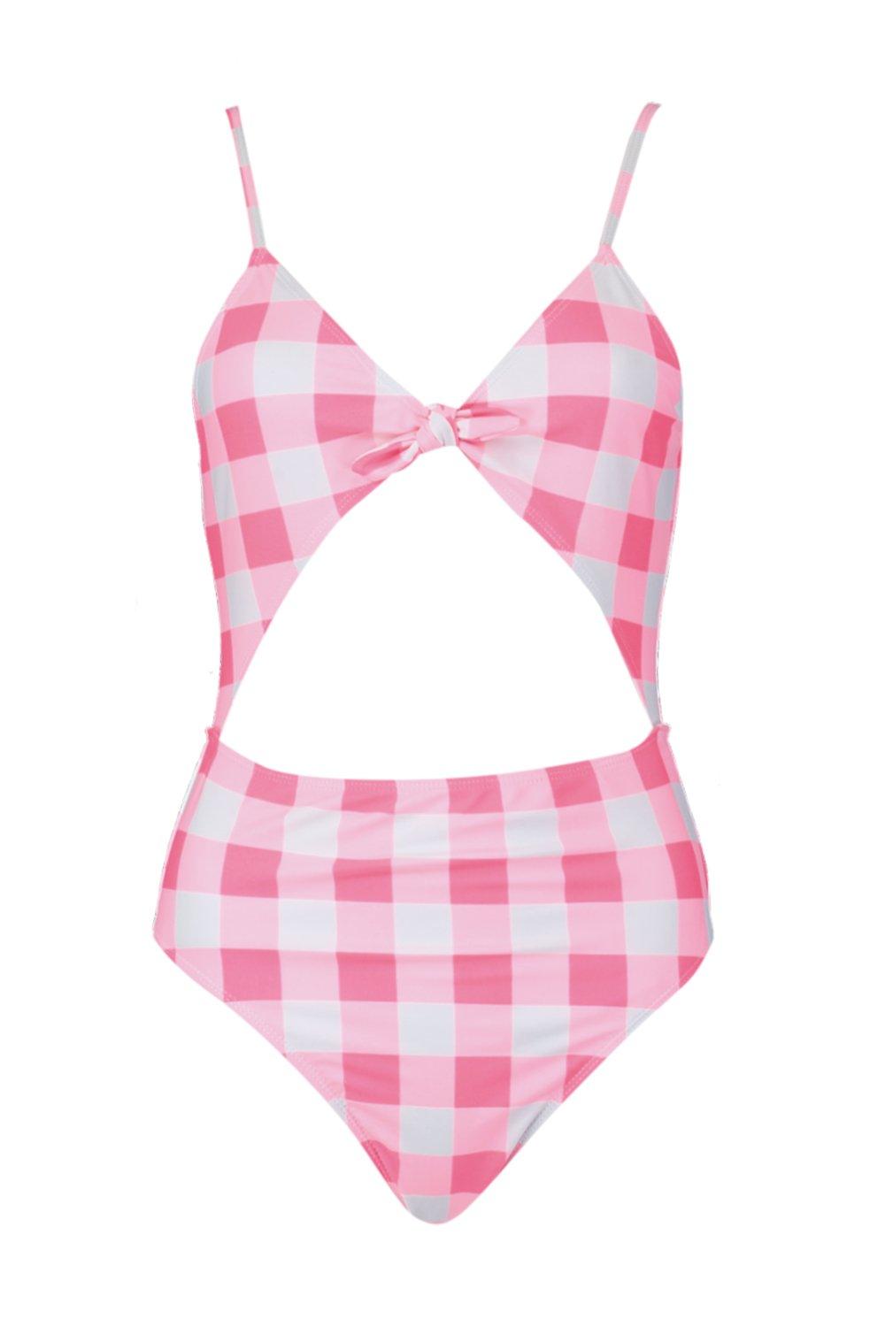 pink gingham swimsuit