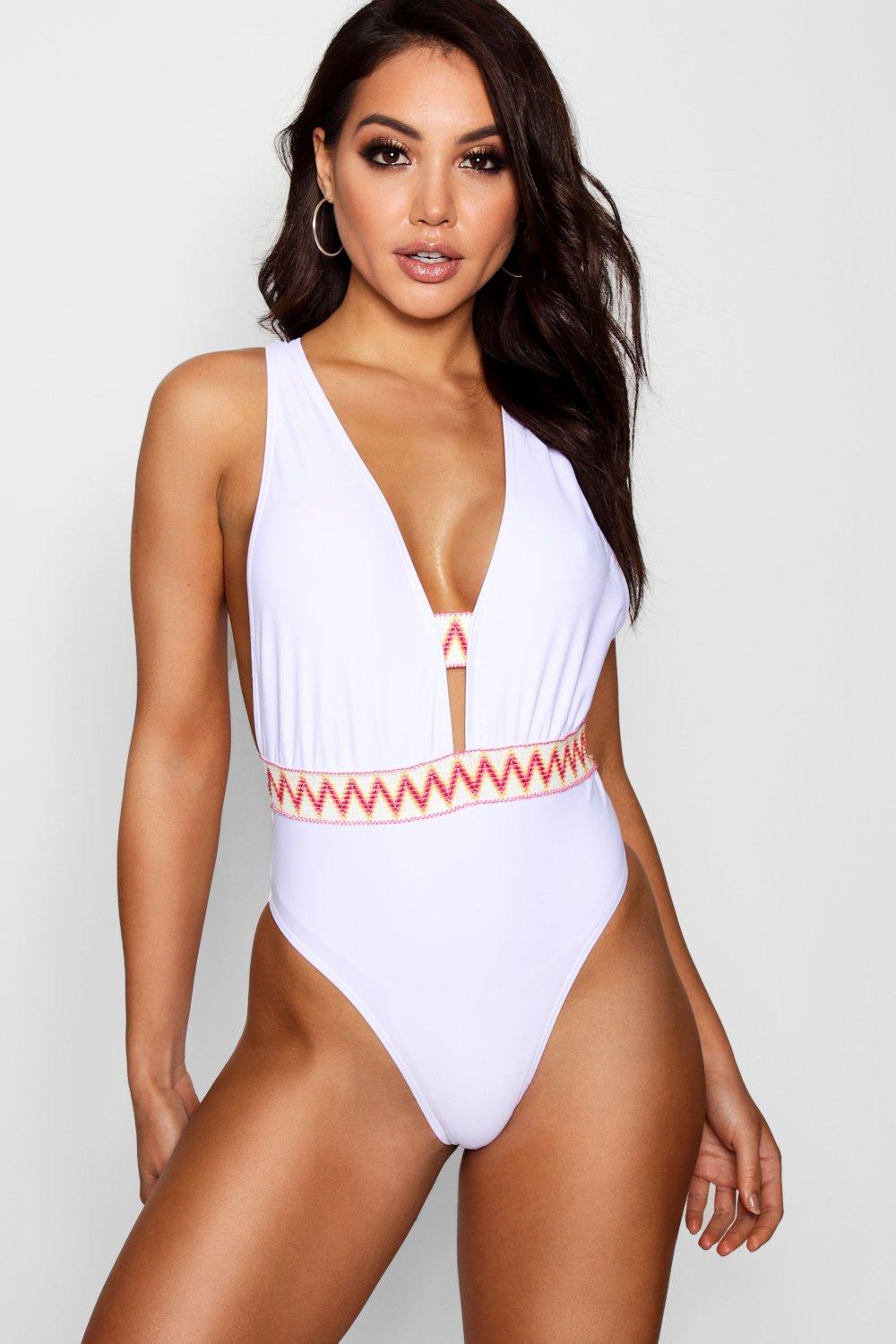 

Cross Back Swimsuit, White