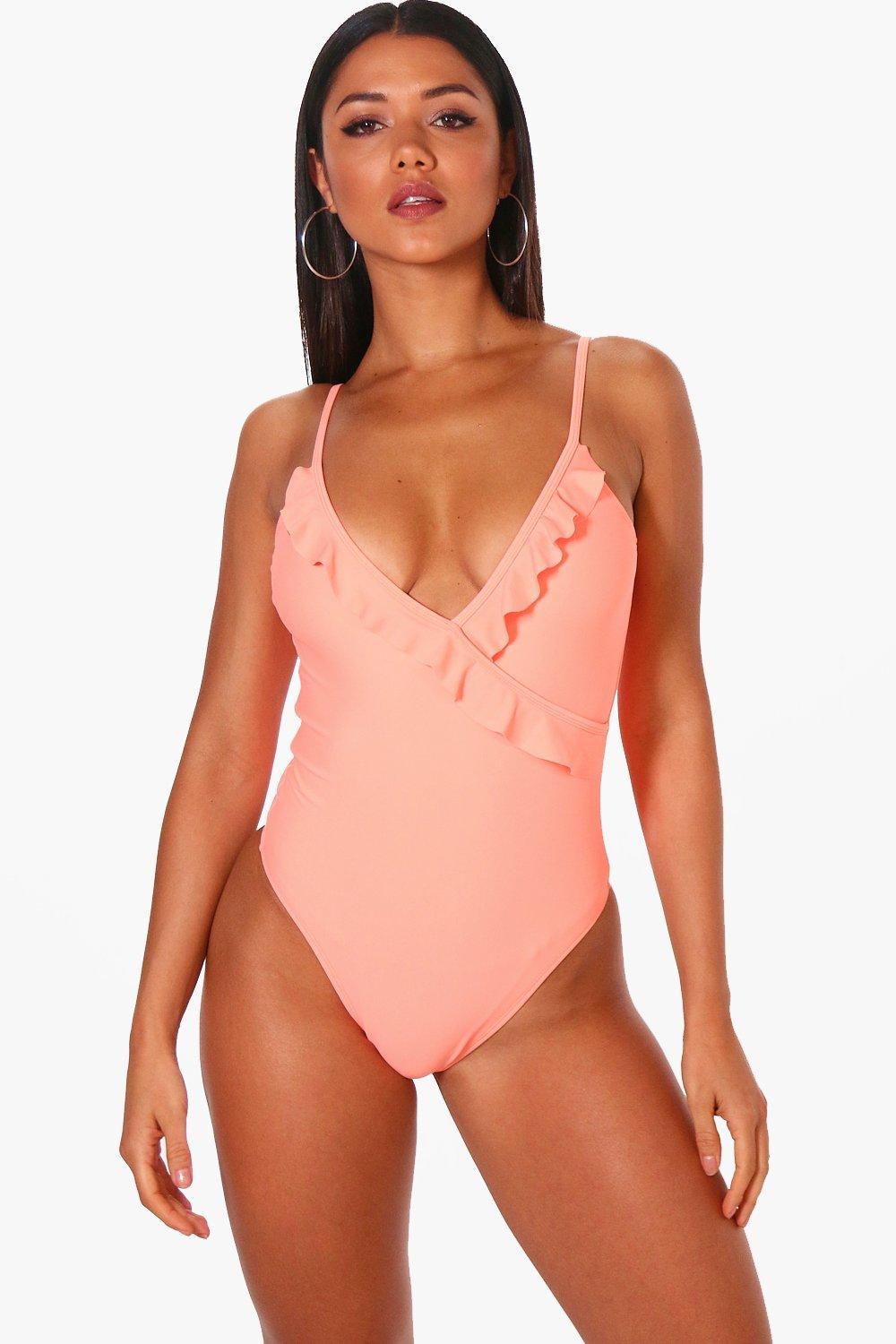 womens frill swimsuit