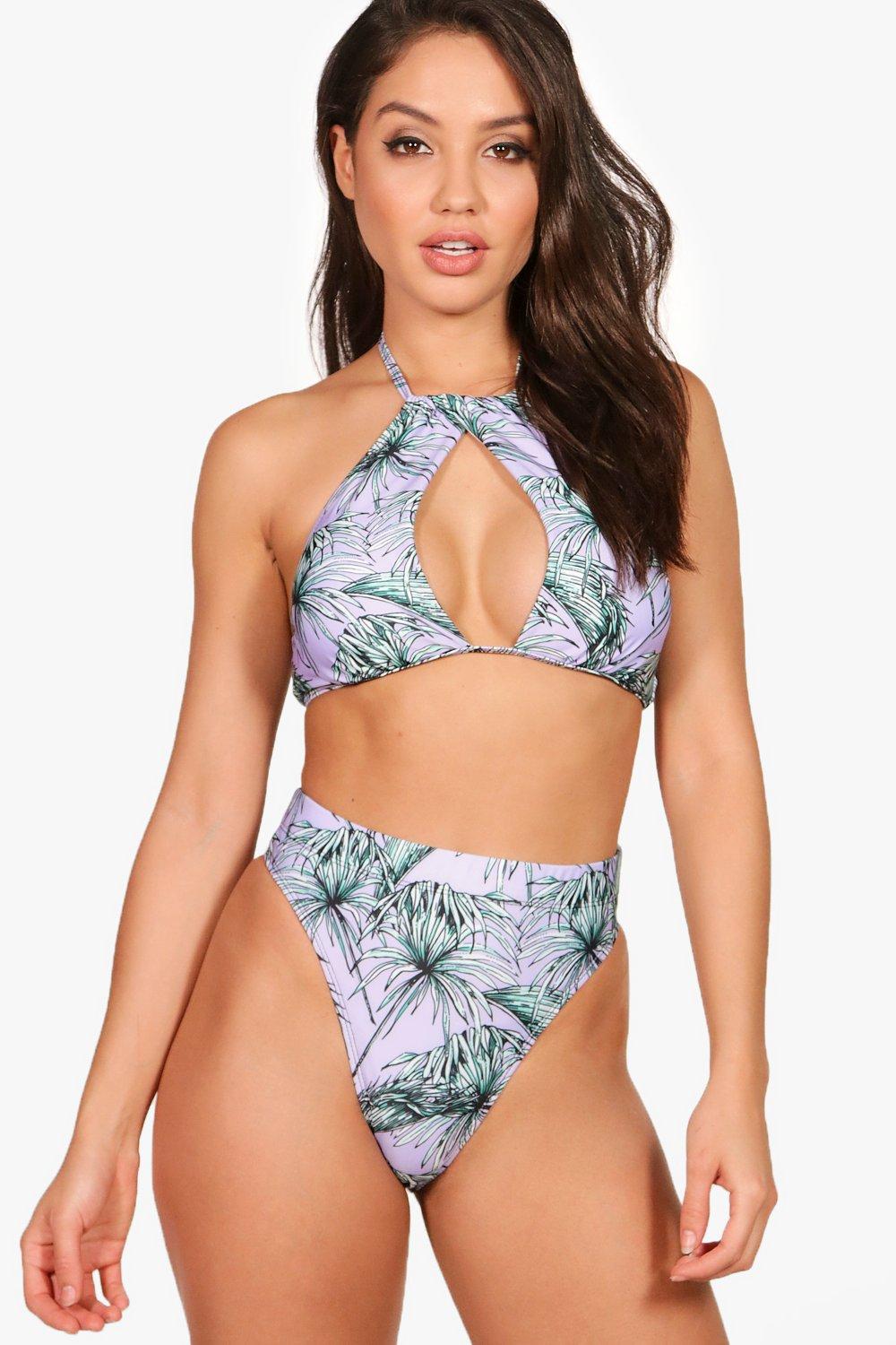 keyhole halter bikini top