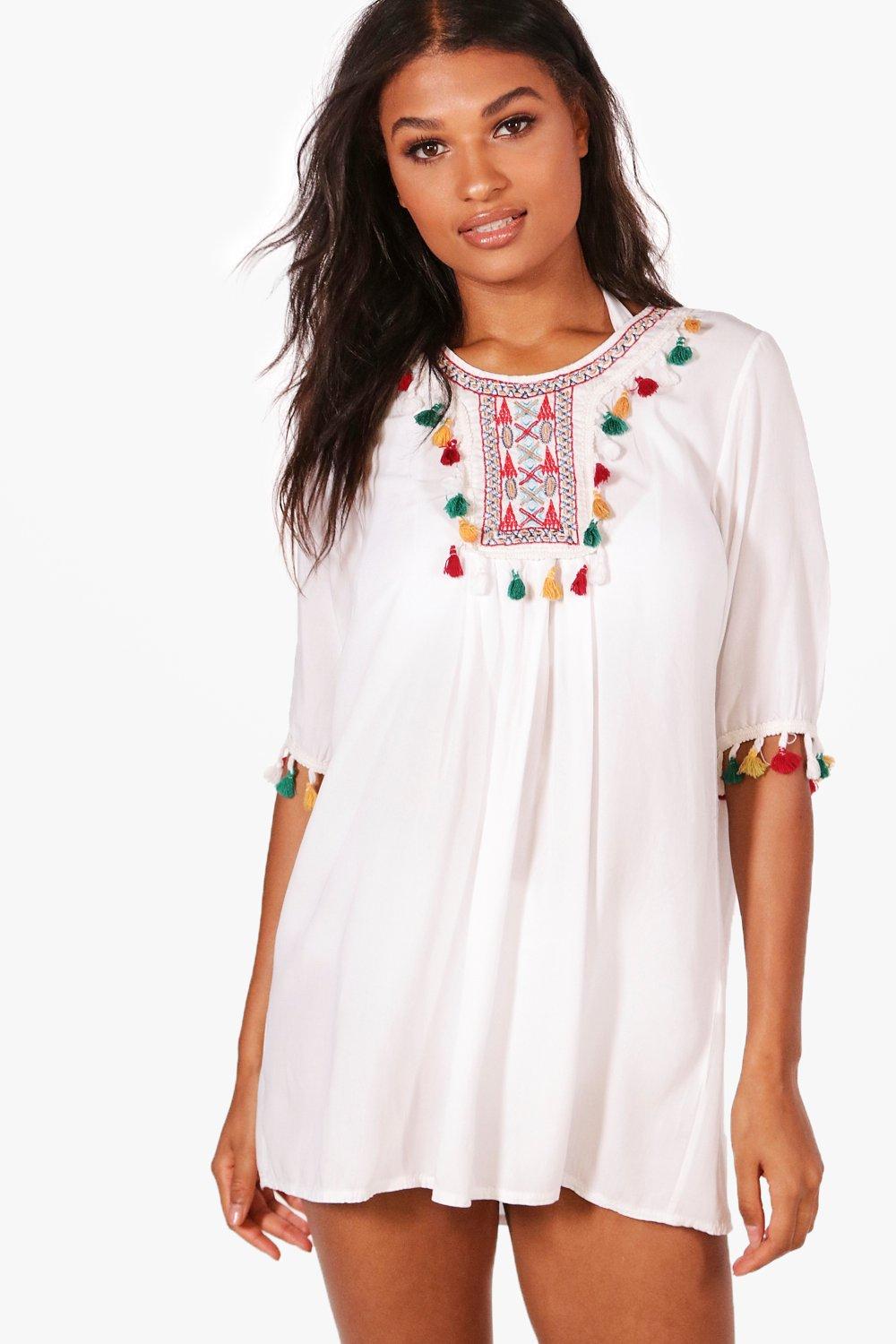 pom pom swimsuit cover up