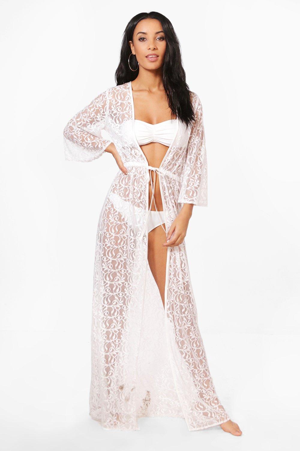 Lace Maxi Beach Kimono Boohoo