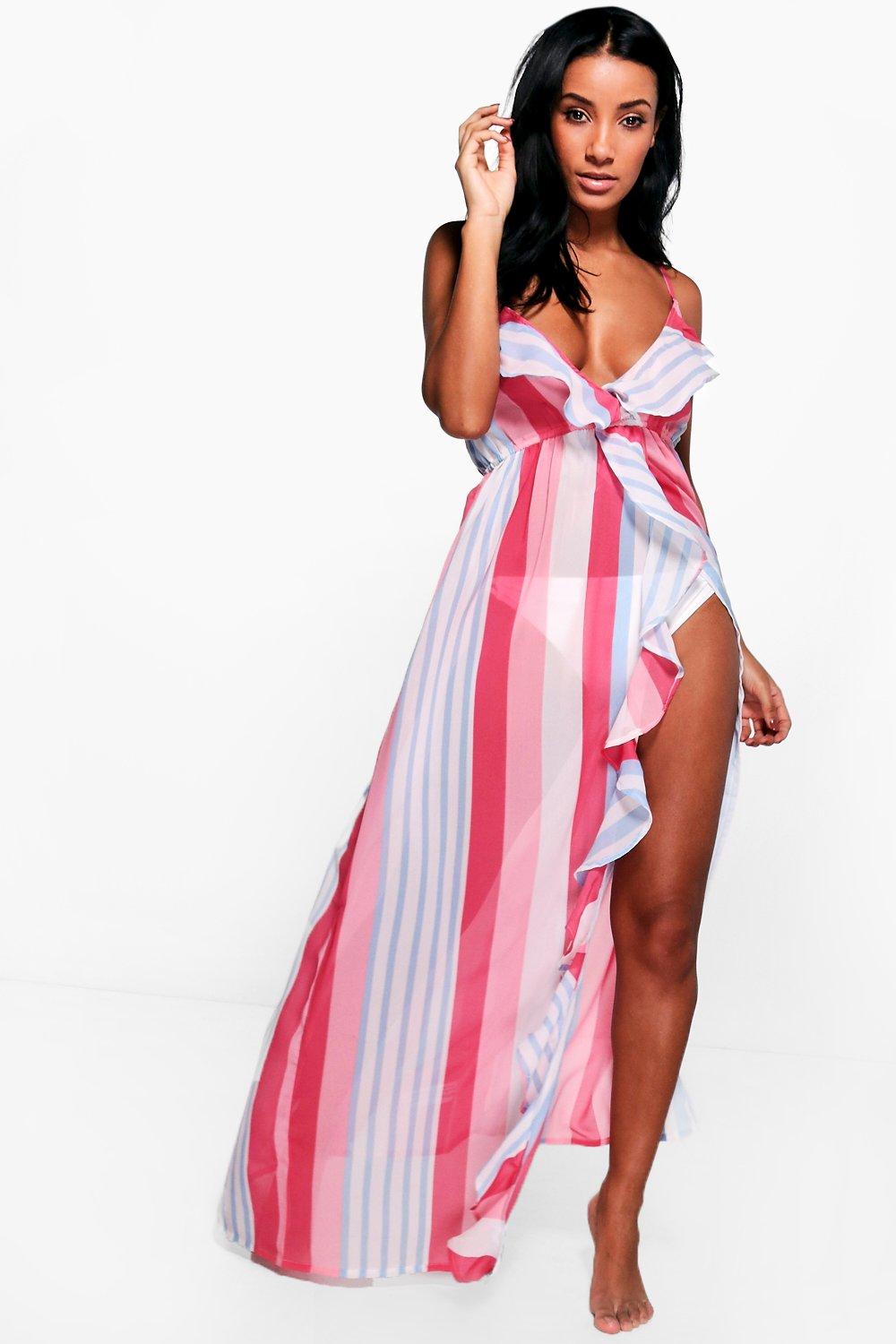 pink maxi beach dress